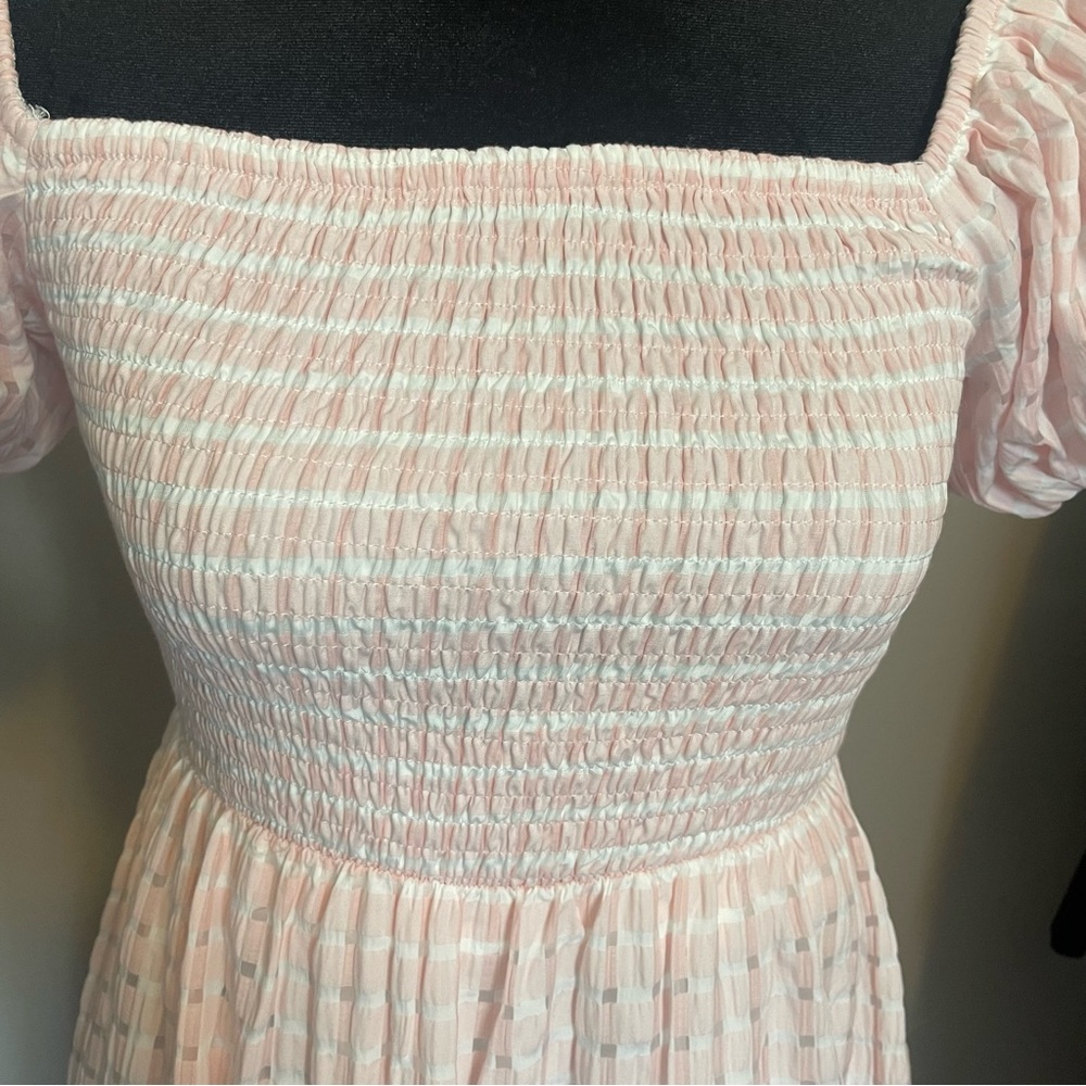 Mable Light Pink Smocked Puff Sleeve Maxi Dress - Picture 11 of 15